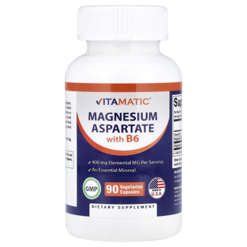 Βιτάματίκ, Magnesium Aspartate with B6, 90 Vegetarian Capsules