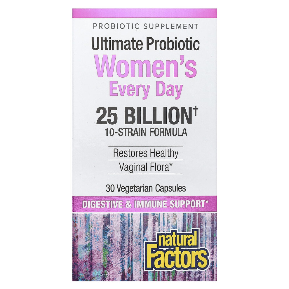 Photos - Vitamins & Minerals Natural Factors , Ultimate Probiotic Women's Every Day, 25 Billion , 30 Vegetarian Capsules 