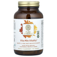 Pure Synergy, Vita-Min-Vitality, Mężczyźni 2 Razy dziennie Multivitamin, 60 Tabletek