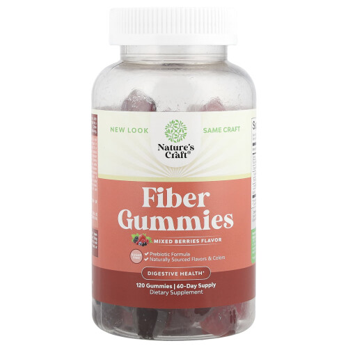 Nature's Craft, Fiber Gummies, Gemengde Bessen, 120 Gummies