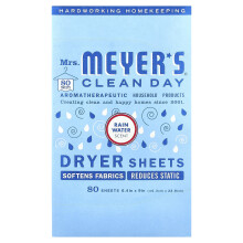 Mrs. Meyers Clean Day, Fogli di Asciugatrice, Acqua di Pioggia, 80 Fogli