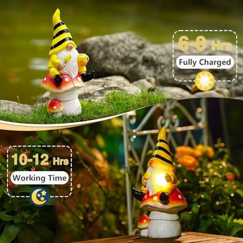 Solar-Gartenzwerg-Pilz-Gartendekoration 25 cm 2