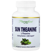 Paradise Herbs, Sun Theanine, 200 mg, 90 Capsule Vegetariani