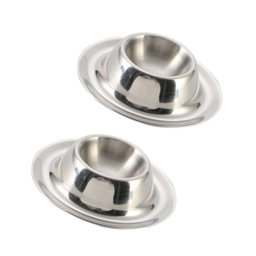 2Pcs Boiled Egg Holder Modern Design Egg Upright Stand for Brunch Use Home Users Silver 2