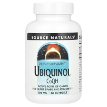 Source Naturals, Ubiquinol CoQH, 100 mg, 60 Capsule moale
