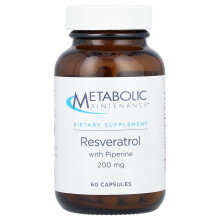 Metabolic Maintenance, Resveratrol met Piperine, 200 mg, 60 Capsules