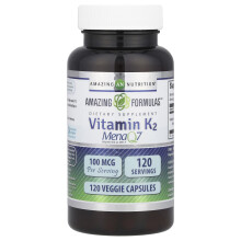Amazing Nutrition, Amazing Formulas‚Ñ, Vitamine K2, 100 mcg, 120 Veggencapsules