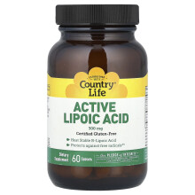 Country Life, aktives Alpha-Lipoinsäure, 60 Tabletten