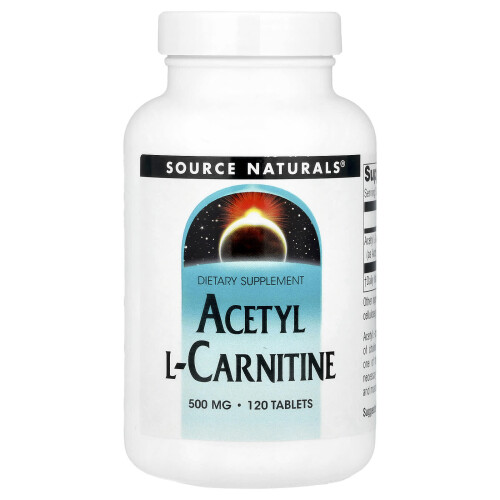 Source Naturals, Acetil L-Carnitina, 500 mg, 120 Comprimidos