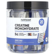 Nutricost, Prestatie, Creatine Monohydraat, Variëteit Pakket, 20 Stick Packs, 0,2 oz (5,2- 6,7 g) Elk