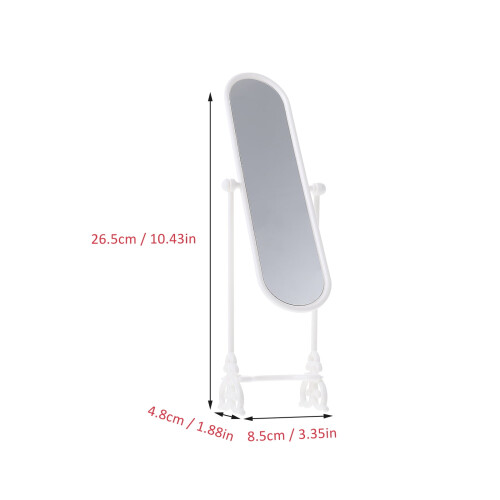 White Plastic Miniature Mirror for Bedroom Decor 2 Sets 1