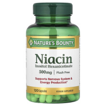 Nature's Bounty, Flush Free Niacin, 500 mg, 120 Capsules