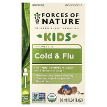 Forces of Nature, Ekologisk Plant Medicin, Kall & Flu, För Barn 3-12 År, Lemon, 0,34 fl oz (10 ml)