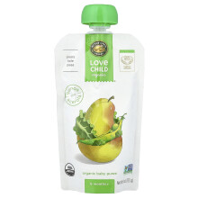Love Child Organics, Biologische Baby Puree, 6 Maanden+, Peren, Kale, Erwten, 4 oz (113 g)