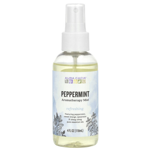 Aura Cacia, Aromaterapi Mist, Peppermint, 4 fl oz (118 ml)