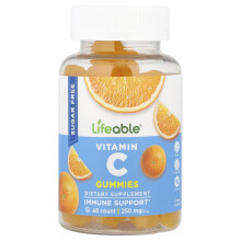 Lifeable, Vitamiini C -kuvioit, Sitruksella, 60 kuvioit (125 mg per kuvio)