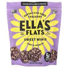 Ella's Flats, Superfood Seed Crackers, Zoete Minis, 4 oz (113 g)