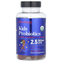 LoveBug Probiotics, Barn Probiotika, Tarmgummi‚Ñ, Hallon, 2,5 Miljard CFU, 30 Gummies