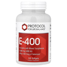 Protocol for Life Balance, E-400, 268 mg (400 IU), 120 Μягέλια