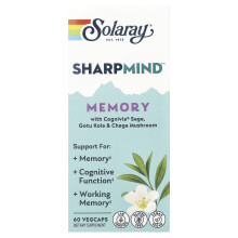 Solaray, Sharpmind Gedächtnis mit Cognivia Salbei, Gotu Kola & Chaga-Pilz, 60 Vegcaps