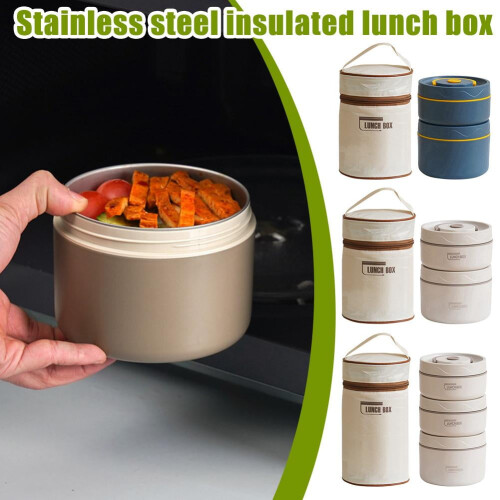 Runde, tragbare, isolierte Lunchbox aus Edelstahl – A8V9 2
