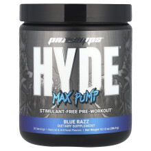 ProSupps, Mr. Hyde, Signature Max Pump, Voor-Werkout, Koffie-Vrij, Blauw Razz, 7,9 oz (224 g)