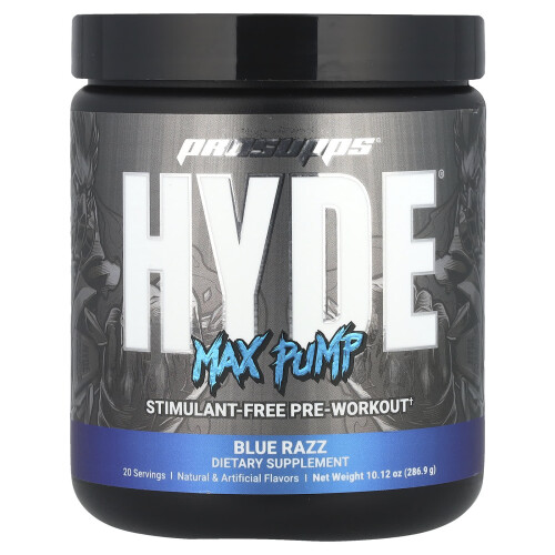 ProSupps, Mr. Hyde, Υπογραφή Max Pump, Προ-Εργασία, Ασυντηρημένη, Μπλε Ραζ, 7,9 oz (224 g)