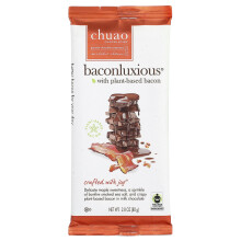 Chuao Chocolatier, Barra de Chocolate de Leche, Baconluxious con Bacon Vegetal, 2.8 oz (80 g)