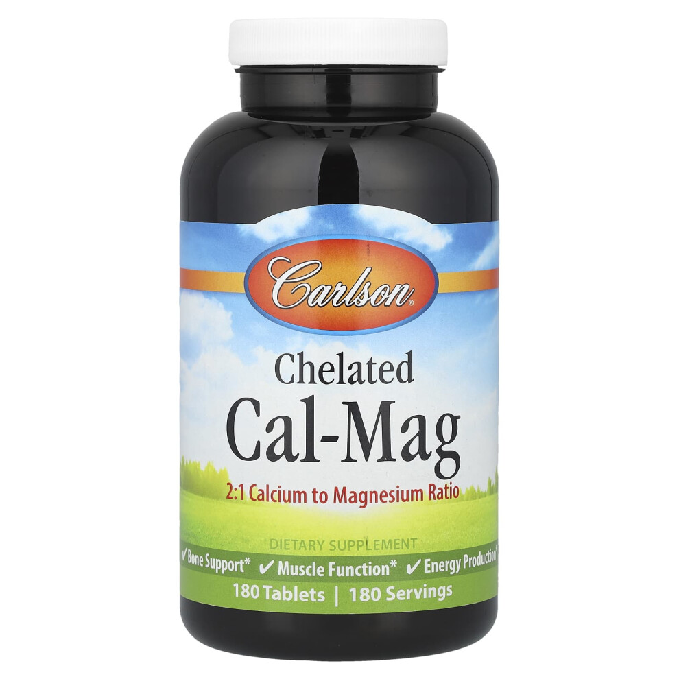 Carlson , Chelated Cal-Mag, 180 Tablets