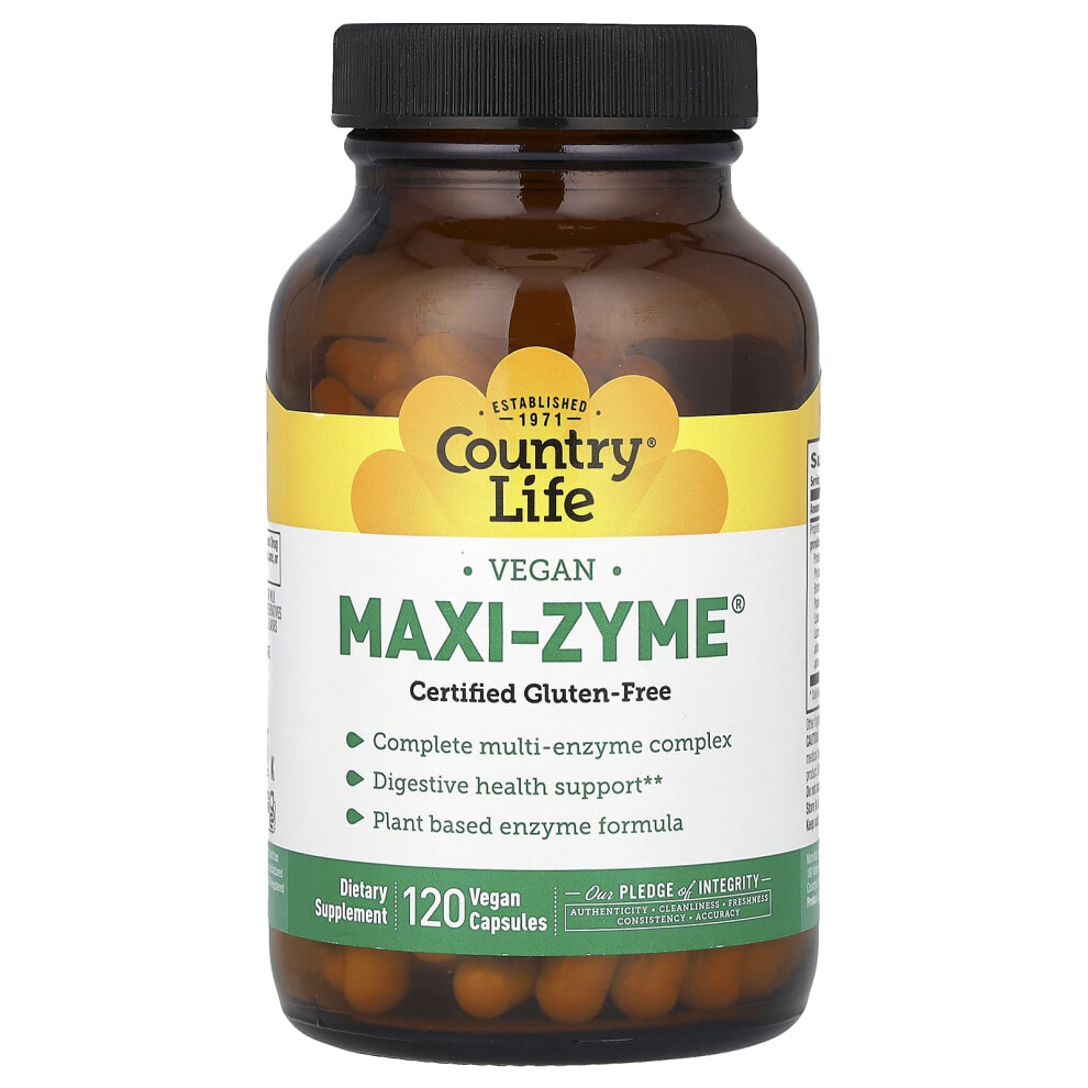 Country Life , Maxi-Zyme, 120 Vegan Capsules