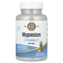 KAL, Magnesium-Kautabletten, Ananas, 60 mg, 90 Kautabletten