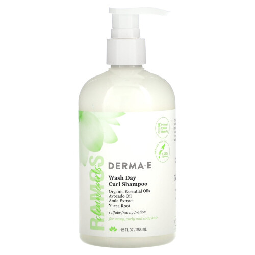 DERMA E, Ramos Clean Curls, Shampoo per Capelli ondulati, Curly e Coily, 12 fl oz (355 ml)