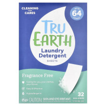 Tru Earth, Eco-StripsÆ, Pesuaine, Super-Konsentroitu, Hajuettomia, 32 Strips