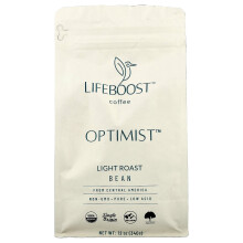 Lifeboost, Koffie, Optimist, Koffiebonen, Licht Roast, 12 oz (340 g)