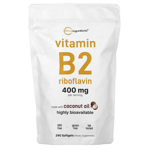 Micro Ingredients, Vitamiini B2 Riboflaviini, 240 Pehmolevyä (200 mg per Pehmolevy)