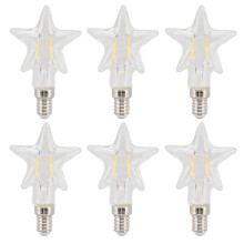 Lampadina LED E14 a forma di pentagramma, 2700K, 1,8W