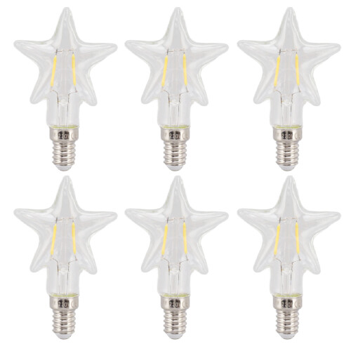 Lâmpada LED E14 em formato de pentagrama, 2700K, 1,8W