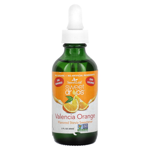 SweetLeaf Stevia, Gotas Doces, Laranja de Valencia, 2 fl oz (60 ml)