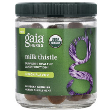 Gaia Herbs, Milchdistel-Gummies, Zitrone, 60 vegane Gummies