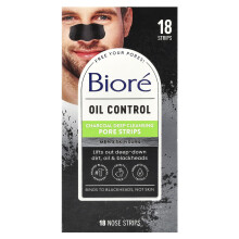 Biore, Olie Controle Charcoal Diepe Reinigings Pore Strips, 18 Neus Strips