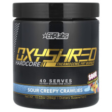 EHPlabs, OxyShred Hardcore, Termogenisk Fettbrenner, Sour Creepy Crawlies, 10,02 oz (284 g)