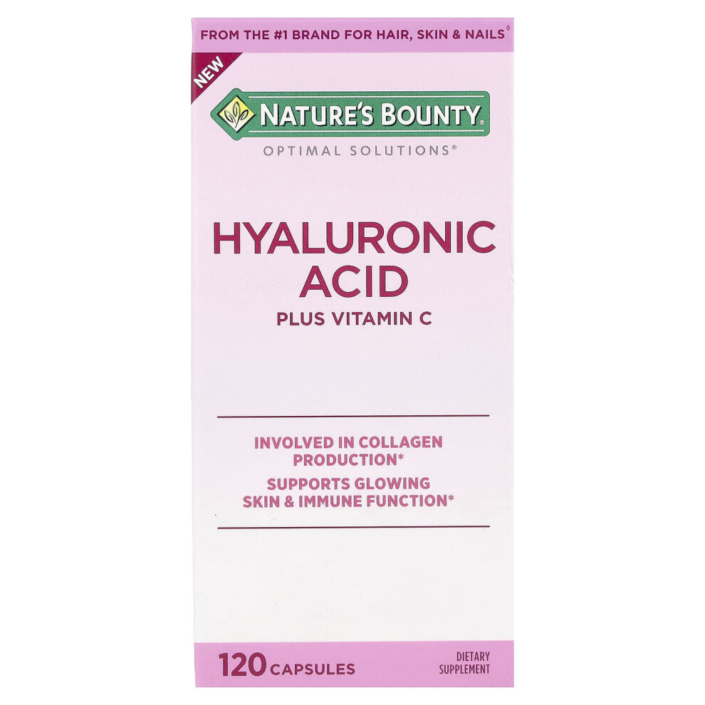 Nature's Bounty , Optimal Solutions, Hyaluronic Acid Plus Vitamin C, 120 Capsules
