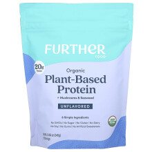 Further Food, Biologische Plantenbaserd Eiwit + Paddestoelen & Zeewier, Ongezoet, 19,05 oz (540 g)