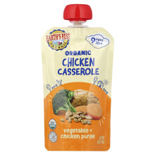 Earth's Best, Organische Groente + Kip Puree, 9+ Maanden, Kip Casserole, 4 oz (113 g)