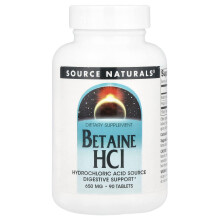 Source Naturals, Betain HCl, 90 Tabletter