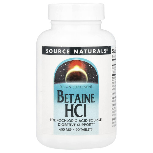 Source Naturals, Betain HCl, 90 Tabletter