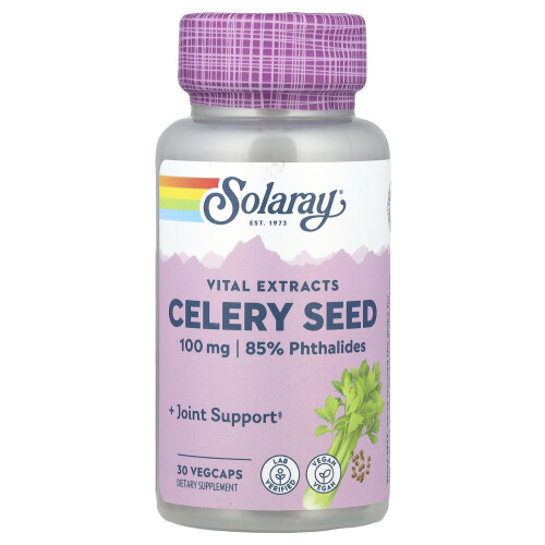 Solaray, Σπόροι Σέλερυ, Βιταλικές Εξόχες, 100 mg, 30 Βεγανικές Φιάλες
