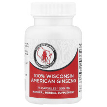 Dairyland Ginseng, 100% Wisconsin Amerikanischer Ginseng, 500 mg, 75 Kapseln
