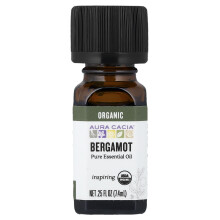 Aura Cacia, Olio Essenziale Puro, Bergamotto Organico, 0,25 fl oz (7,4 ml)