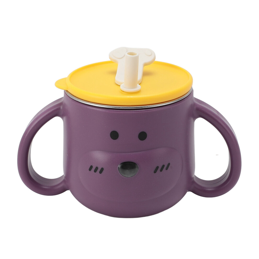 Cute Toddler 316L Stainless Steel Insulated Cup 250Ml With Straw Purple